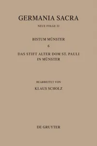 Die Bistümer der Kirchenprovinz Köln. Das Bistum Münster 6. Das Stift Alter Dom St. Pauli in Münster_cover