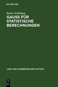 GAUSS für statistische Berechnungen_cover