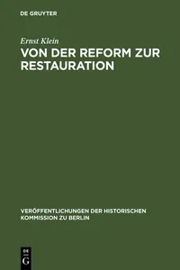 Von der Reform zur Restauration_cover