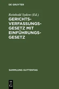 Gerichtsverfassungsgesetz mit Einführungsgesetz_cover