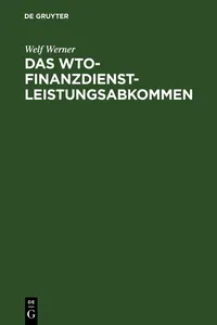 Das WTO-Finanzdienstleistungsabkommen_cover