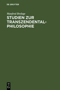 Studien zur Transzendentalphilosophie_cover