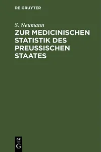 Zur medicinischen Statistik des preussischen Staates_cover