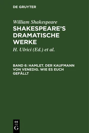 Hamlet. Der Kaufmann von Venedig. Wie es euch gefällt