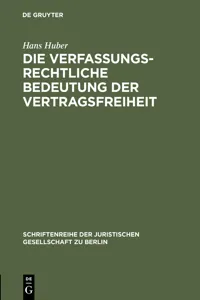 Die verfassungsrechtliche Bedeutung der Vertragsfreiheit_cover