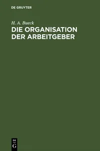 Die Organisation der Arbeitgeber_cover