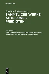 Homilien über das Evangelium des Johannes, in den Jahren 1825 und 1826_cover