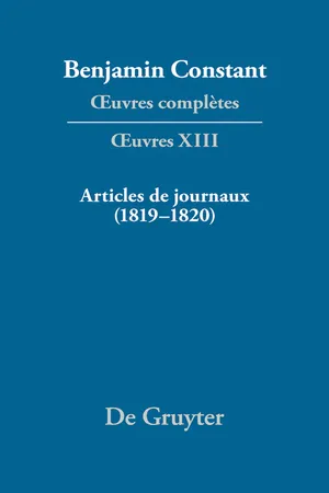 Articles de journaux (1819–1820)