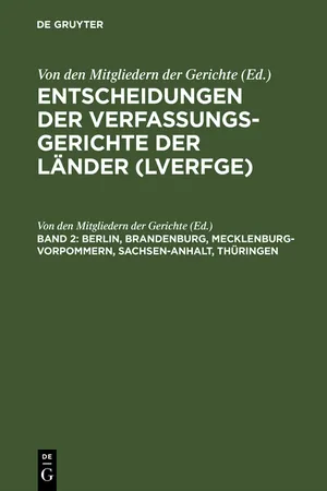 Berlin, Brandenburg, Mecklenburg-Vorpommern, Sachsen-Anhalt, Thüringen