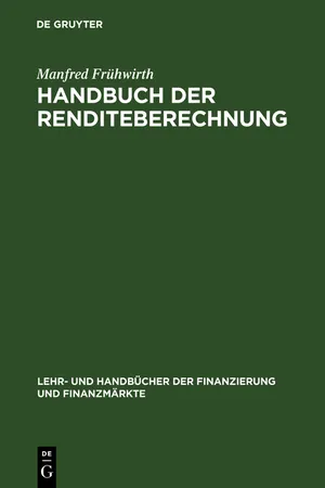 Handbuch der Renditeberechnung