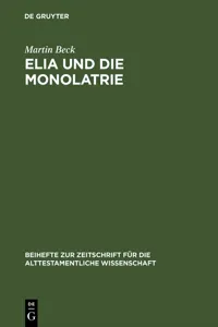 Elia und die Monolatrie_cover