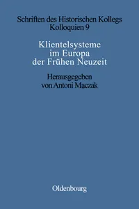 Klientelsysteme im Europa der Frühen Neuzeit_cover