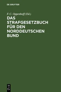 Das Strafgesetzbuch für den Norddeutschen Bund_cover