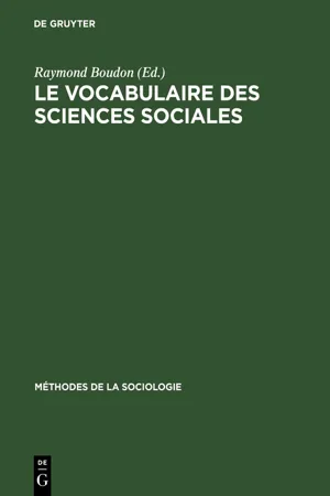 Le vocabulaire des sciences sociales