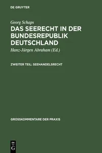 Georg Schaps: Das Seerecht in der Bundesrepublik Deutschland. Teil 2_cover