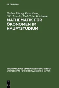Mathematik für Ökonomen im Hauptstudium_cover