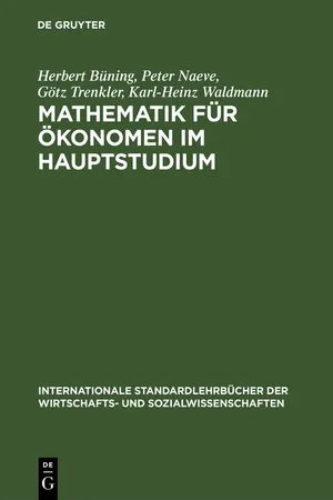 Mathematik für Ökonomen im Hauptstudium