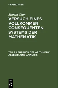 Lehrbuch der Arithmetik, Algebra und Analysis_cover