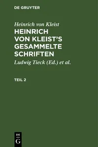 Heinrich von Kleist: Heinrich von Kleist's gesammelte Schriften. Teil 2_cover