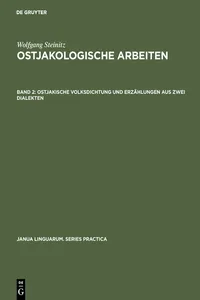 Ostjakische Volksdichtung und Erzählungen aus zwei Dialekten_cover