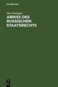 Abriss des russischen Staatsrechts_cover