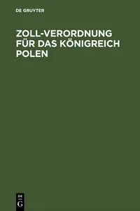 Zoll-Verordnung für das Königreich Polen_cover