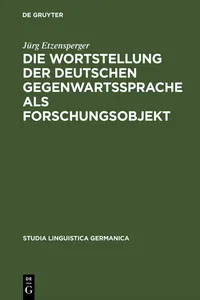 Die Wortstellung der deutschen Gegenwartssprache als Forschungsobjekt_cover