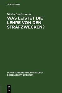 Was leistet die Lehre von den Strafzwecken?_cover