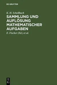 Sammlung und Auflösung mathematischer Aufgaben_cover