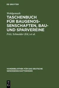 Taschenbuch für Baugenossenschaften, Bau- und Sparvereine_cover