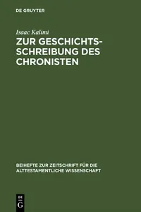 Zur Geschichtsschreibung des Chronisten_cover