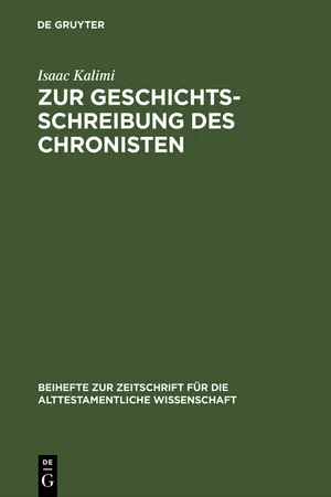 Zur Geschichtsschreibung des Chronisten