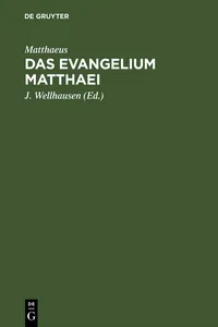 Das Evangelium Matthaei_cover