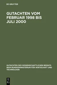 Gutachten vom Februar 1998 bis Juli 2000_cover