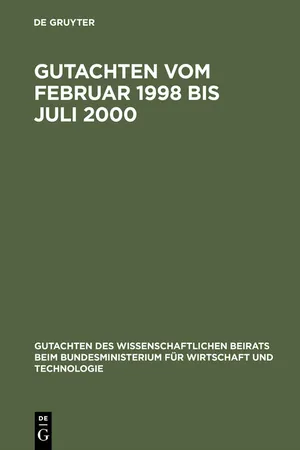 Gutachten vom Februar 1998 bis Juli 2000