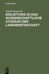 Einleitung in das wissenschaftliche Studium der Landwirthschaft_cover