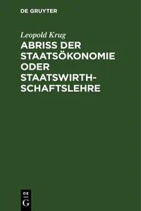 Abriß der Staatsökonomie oder Staatswirthschaftslehre_cover