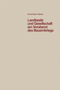 Landbesitz und Gesellschaft am Vorabend des Bauernkriegs_cover