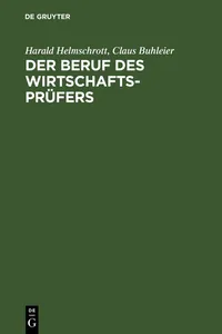 Der Beruf des Wirtschaftsprüfers_cover