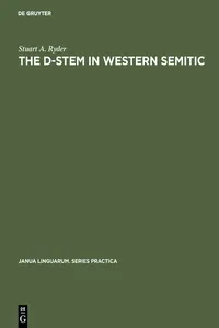 The D-stem in Western Semitic_cover