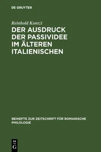 Der Ausdruck der Passividee im älteren Italienischen_cover