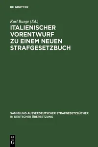 Italienischer Vorentwurf zu einem neuen Strafgesetzbuch_cover