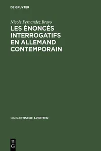 Les énoncés interrogatifs en allemand contemporain_cover