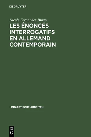 Les énoncés interrogatifs en allemand contemporain