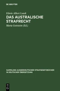 Das australische Strafrecht_cover