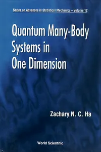 Quantum Many-body Systems In One Dimension_cover
