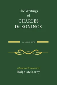 The Writings of Charles De Koninck_cover