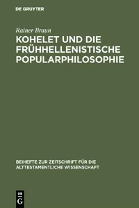 Kohelet und die frühhellenistische Popularphilosophie_cover