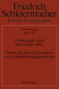 Vorlesungen über das Leben Jesu Vorlesung über die Leidens- und Auferstehungsgeschichte_cover