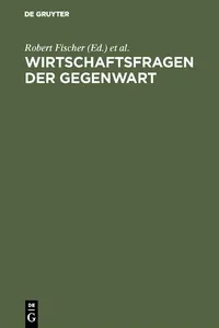 Wirtschaftsfragen der Gegenwart_cover